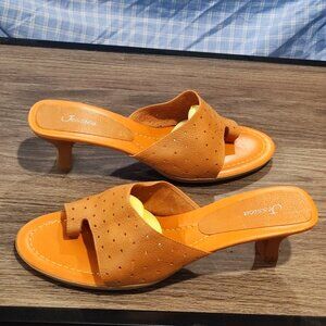 Jessica slipper leather upper brown women's size 10M